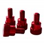 PrecisionGeek Moleté Pouce vis/Vis d'épaule Aluminium M6 x 10mm L-22mm Anodisé Rouge Lot de 4