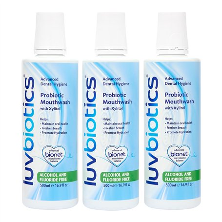 LUVBIOTICS Bain de bouche sans fluor avec probiotiques buccaux et xylitol-Sans alcool