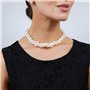 trois brins elena perle d'un blanc naturel collier de culture d'eau douce 7-8mm avec fermoir coulissant