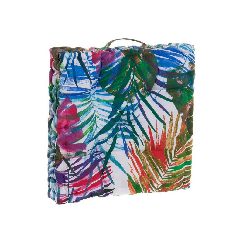 Coussin DKD Home Decor 8424001666423 Océan Polyester Aluminium Multicouleur Tropical Feuille d'une plante (43 x 43 x 7 cm)