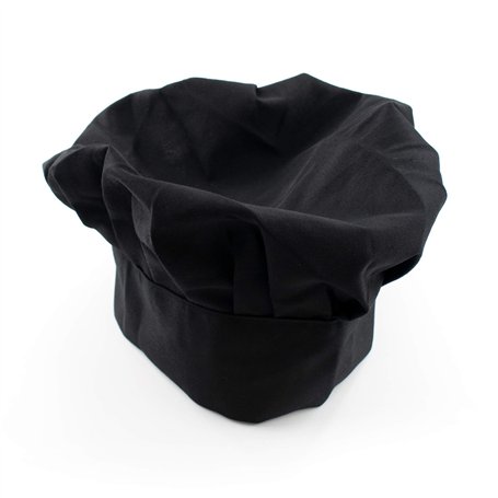 Bonnet de chef noir élastique - Pour cuisiner et cuire dans la cuisine ou comme une grande pièce de déguisement - Combinez-le av