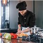 Bonnet de chef noir élastique - Pour cuisiner et cuire dans la cuisine ou comme une grande pièce de déguisement - Combinez-le av