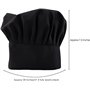 Bonnet de chef noir élastique - Pour cuisiner et cuire dans la cuisine ou comme une grande pièce de déguisement - Combinez-le av