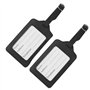 TRIXES Paire d'Etiquettes Noires en Simili Cuir pour Bagages