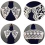 TRIXES Collier en Dentelle Ivoire - Collier Floral - Collier détachable Accessoire d'applique brodé - Accessoire de déguisement