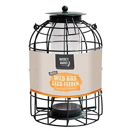 HomeZone Garden Mile Écureuil Étanche Alimentation Cage Graines Noix Fat Boules avec Sûr Garde Extérieur Cage Étanchéité pour Ja