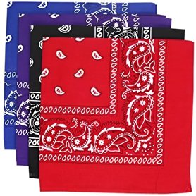 KAV Lot de 4 Bandanas Multi-Usages - Bandeau Cyclisme Masque Visage Foulard Mouchoir pour Homme Femme Hip-Hop Sport - Noir