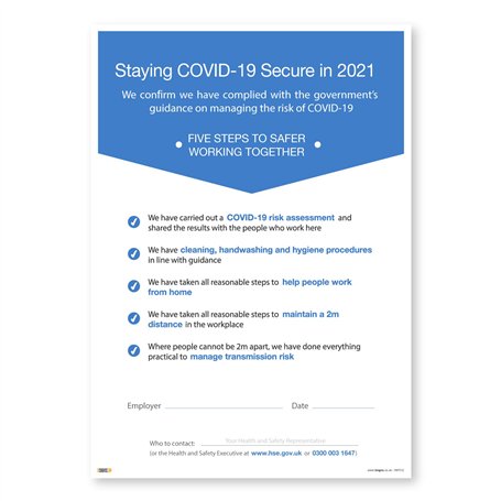 3 Signs Affiche de certificat de risque viral