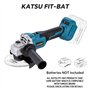 KATSU FIT-BAT 21V Meuleuse d'Angle sans Fil Brushless 115mm 125mm Moteur sans Balais avec Kits d'Accessoires Multi-outils Oscill