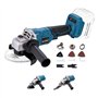 KATSU FIT-BAT 21V Meuleuse d'Angle sans Fil Brushless 115mm 125mm Moteur sans Balais avec Kits d'Accessoires Multi-outils Oscill