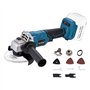 KATSU FIT-BAT 21V Meuleuse d'Angle sans Fil Brushless 115mm 125mm Moteur sans Balais avec Kits d'Accessoires Multi-outils Oscill