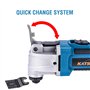KATSU FIT-BAT 21V Outil Multifonction Oscillant sans Fil Brushless Moteur sans Balais avec 3,0 Ah Batterie et Chargeur, 6 Vitess
