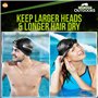 SOL 1 bonnet de bain XL noir en silicone imperméable pour homme et femme avec une tête plus grande, idéal pour les cheveux longs