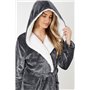 CityComfort Peignoir de bain en polaire douce pour femme - Robe de chambre - Gris - L