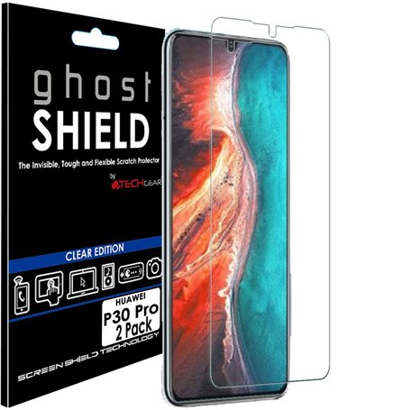 TECHGEAR [2 Pack] Protection Écran Huawei P30 Pro [ghostSHIELD] Film de Protection Souple en TPU avec Protection Totale de l’Écr