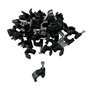 Lot de 100 clips de câble ronds noirs avec clous de fixation, type K (8 mm)