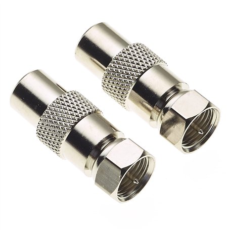 Connecteur de câble d'antenne TV coaxial de Type F mâle vers PAL mâle Adaptateur F mâle vers PAL idéal pour TV Lot de 2