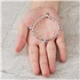 Philip Jones Bracelet extensible à breloques avec pierre de naissance du mois de mars (aigue-marine) avec boîte cadeau, Cristal,