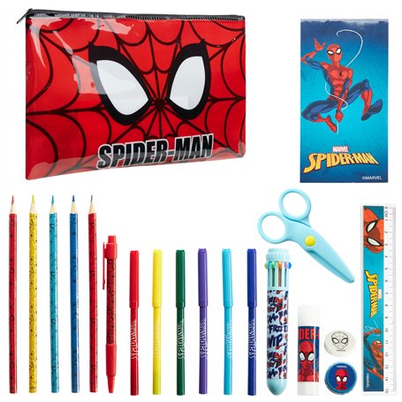 Marvel Spiderman Trousse Scolaire et Kit Papeterie Garcon avec Fournitures Scolaires Incluse