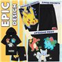 Pokemon Short à Capuche Survêtements Garçon et Ado 2 Pz Set Pikachu Manches Courtes Jogging Enfant Poches Zippées Cadeau Garcon