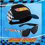 Hot Wheels Casquette de Baseball et Lunettes de Soleil Garçon Chapeau Soleil Été Protection Solaire UV Vacances Accessoires