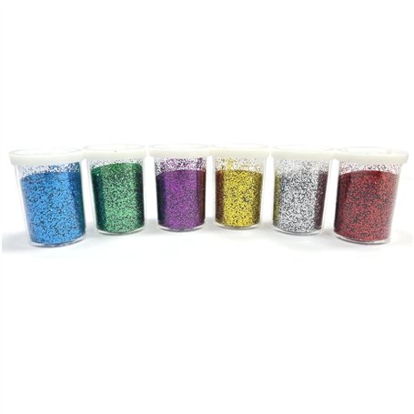 ArkCRAFT TR294561 Lot de 6 tubes de shaker à paillettes pour travaux manuels et fournitures d'art Multicolore