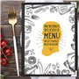 Kurtzy Carte Restaurant A4 Trois Volets (Lot de 5) - Porte Menu Restaurant Double Affichage Style Américain - Protège Menu Noir