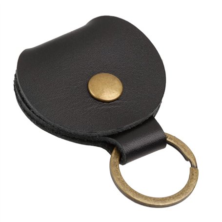 Pochette en cuir véritable noir avec jeton de chariot de votre sélection porte-clés pochette porte-clés porte-clés