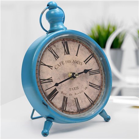 BELLE VOUS Horloge Vintage de Bureau Silencieuse - 23 x 15 cm - Horloge 24H Analogique Ancienne