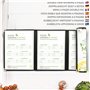 Kurtzy Lot de 5 Protege Menu A5 Trois Volets - Porte Menu Restaurant Double Affichage Style Américain - Protège Menu Noir Protec