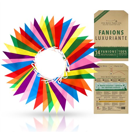 Fanion Guinguette Réutilisable Premium - Guirlande Fanion Extérieur / Intérieure