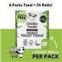 The Cheeky Panda Papier Toilette En Gros | 24 Rouleaux Papier WC Lot (6 x 4 Rouleaux) | 3 Epaisseurs Papier Hygiénique Bambou