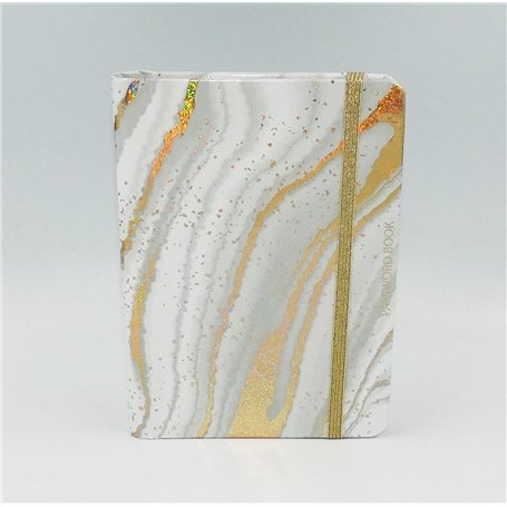 Livre de mots de passe A-Z Bloc-notes à onglets pour les informations de connexion Internet. Carnet de notes en marbre de petite