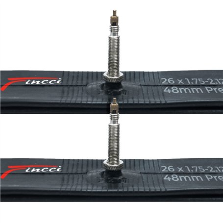 Fincci Paire Сhambres à air VTT 26x1.75x1.95x2.00x2.1 Pouces - Chambre a air 26 Pouces de Valve Presta 48 mm pour Route VTT bici
