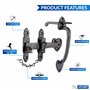 XFORT : Gamme Smithy's : Loquet de portail noir antique en fonte, loquet traditionnel Suffolk, adapté aux portes de hangars et d