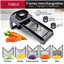 7-en-1 Réglable Acier Inox Mandoline Cuisine Coupe Legume Multifonctions - Mandoline Professionnelle Cuisine - Trancheur de Légu