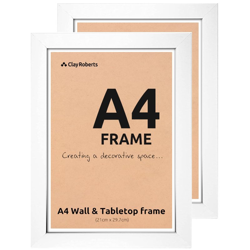 Clay Roberts Cadre Photo Blanc, A4 (21cm x 29,7cm), Pack de