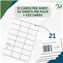OfficeGear Lot de 25 feuilles de 525 étiquettes de prix pour codes-barres A4 120 g/m² - 38 x 70 mm - Carte micro-perforée non ad