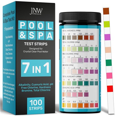 100 Bandelettes Spa et Piscine 7 en 1 - Test Brome