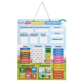 Chuckle - Calendrier Magnétique Enfant Avec Saisons, Dates Et Temps (EN ESPAGNOL) - 40x32 Cm - Jeu D'apprentissage Amusant Pour  Chuckle - Calendrier Magnétique Enfant Avec Saisons