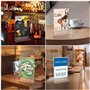 Kurtzy Porte Visuel A5 (Lot de 12) - L16 x H24,5 cm - Présentoir de Table/Comptoir Plastique Transparent Double Face Vertical -