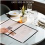 Belle Vous Protege Menu A4 - Lot 5 Porte Menu Restaurant 2 Page Double Face Style Américain - Pochette Menu Noires avec Coins Pr