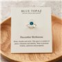 Philip Jones Décembre (Topaze Bleue) Bague de Naissance réglable créée avec des Cristaux Zircondia®