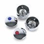 Couvercles de Tête Standard Wärmer Système pour Robinets Chaud & Froid 1/2'' - Métal Plaqué Chrome avec Boutons Rouges et Bleus