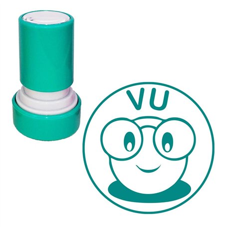 Vu Tampon Auto Encreur Enseignant - Turquoise 22mm