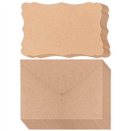 Belle Vous Carte Papier Craft Vierge avec Enveloppes (Lot de 50) - 17