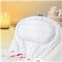 ADOV Coussin de bain ergonomique de luxe pour la tête et le cou avec 6 ventouses Technologie 4D Air Mesh - Coussin antidérapant