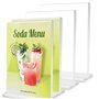4Pcs Présentoir de Table A4 Acrylique Double d'annonce Porte Affiche avec Base Support de Panneau Plexi Presentoir en Verre Acry