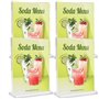 4Pcs Présentoir de Table A4 Acrylique Double d'annonce Porte Affiche avec Base Support de Panneau Plexi Presentoir en Verre Acry