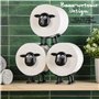 VELENTI Lot de 3 porte-rouleaux de papier toilette avec motif mouton - Porte-rouleau de papier toilette amusant sur pied - Impri